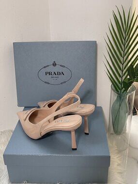 Prada Powder Pink Slingback Pumps